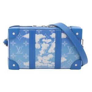 Louis Vuitton Soft Trunk Wallet Shoulder Bag Canvas Leather Monogram Clouds Blue
